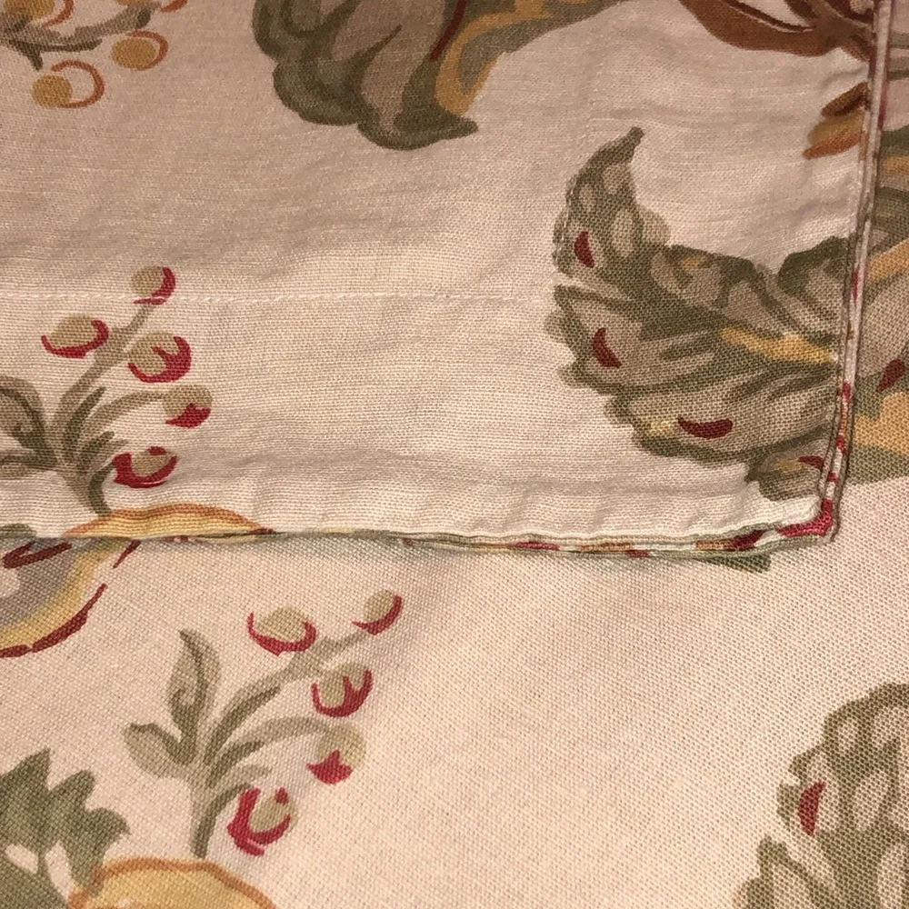 Pottery Barn Floral Standard Pillow Shams Set of Two, Tan with Floral Print, EUC